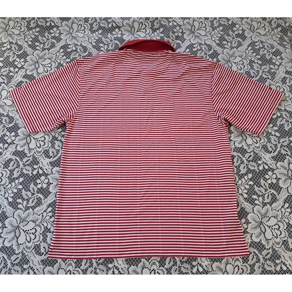 Ping Golf Polo XL Red Striped 3 Button Dry Fiber Dynamics Performance Stretch - Picture 9 of 9